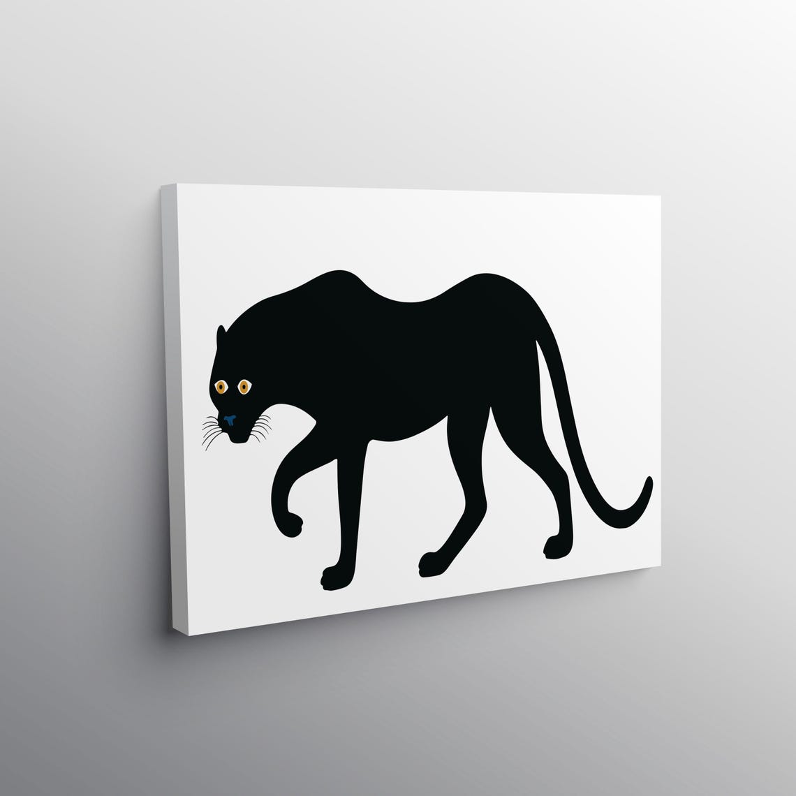 Black Panther Silhouette Mid Century Modern Animal Art Poster - Image 2