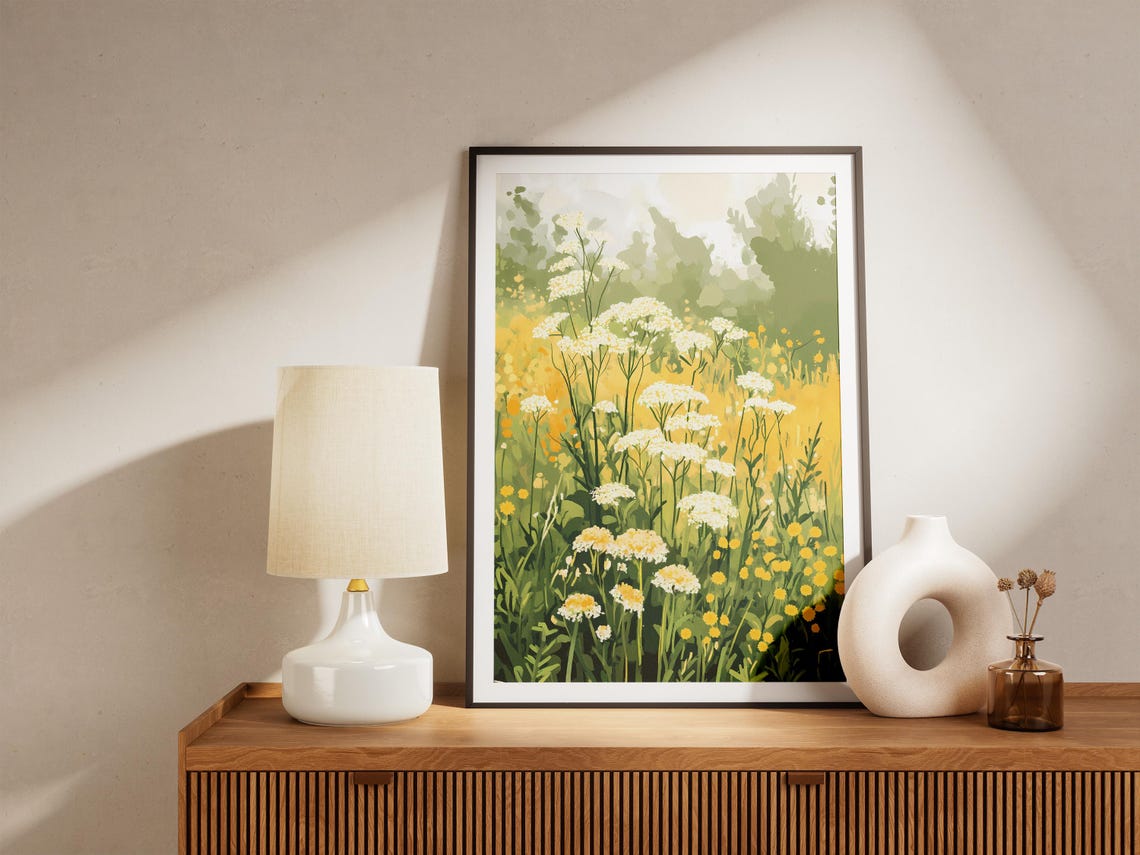 Queen Anne's Lace White Meadow Garden Romantic Floral Poster - Image 5