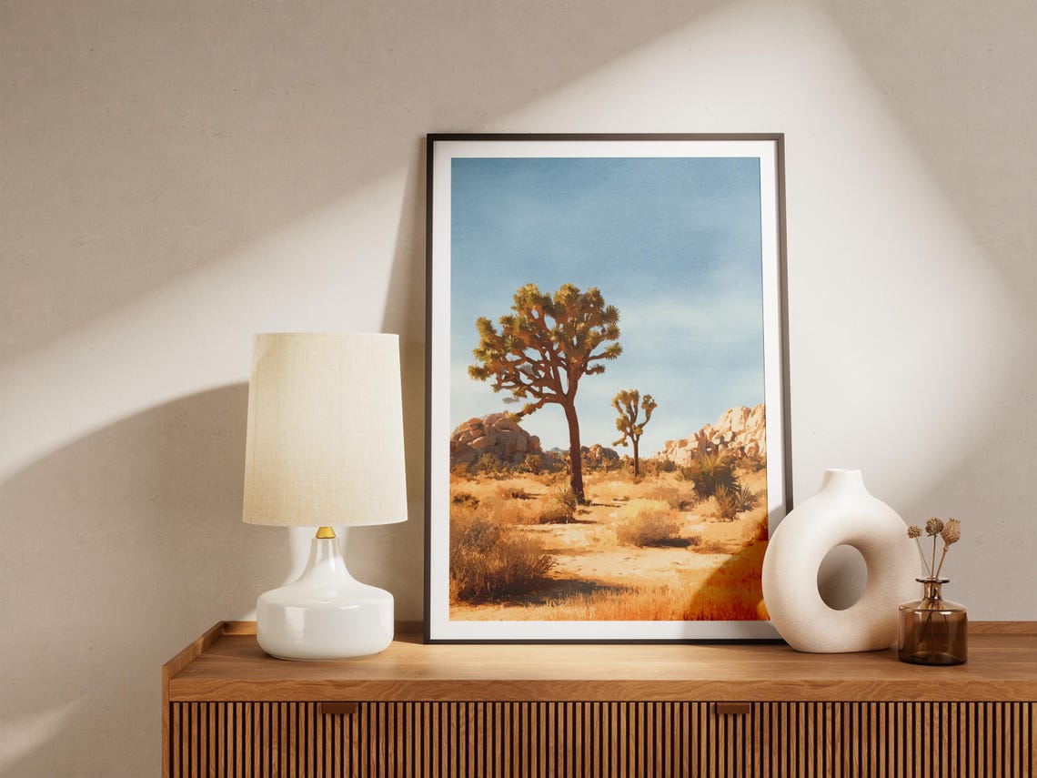 Joshua Tree National Park Twin Joshua Trees Desert Art Poster - Image 4
