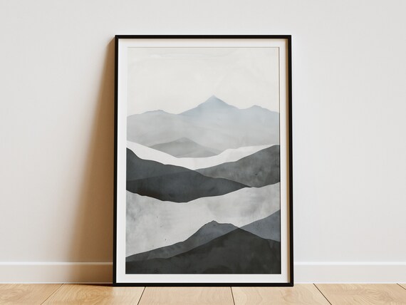Abstract Mountain Landscape Poster Minimalist Art Print Modern Wall Decor Boho Decor