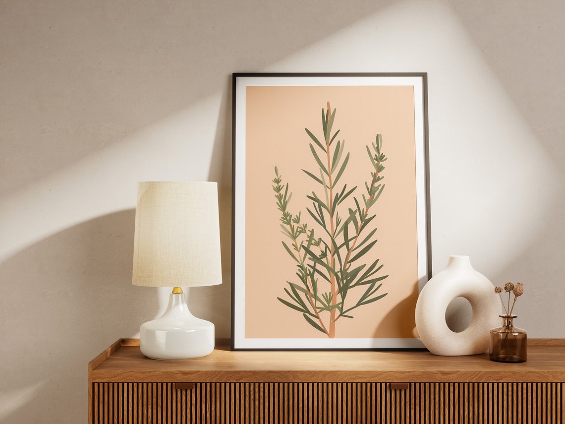 Rosemary Sprig Botanical Illustration Kitchen Herb Art Print - Image 2