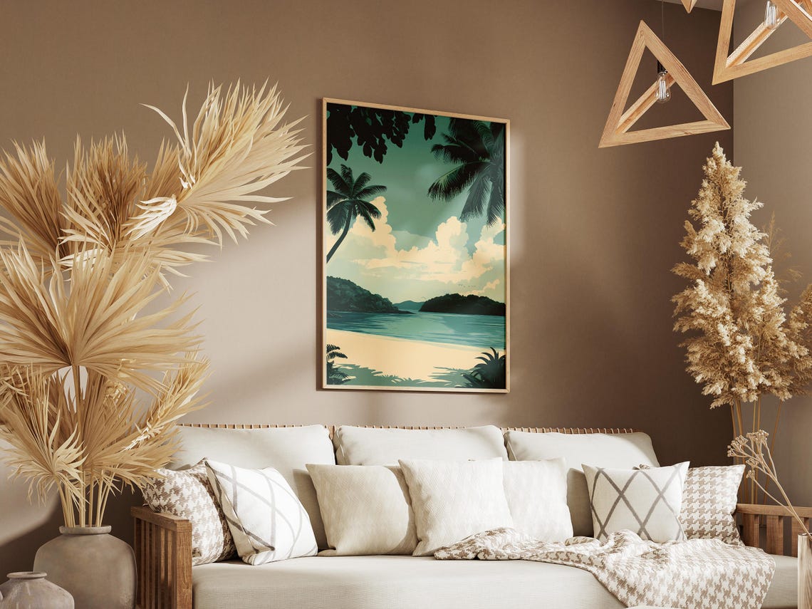 Coiba National Park Palm Canopy White Sand Bay Panama Poster - Image 3