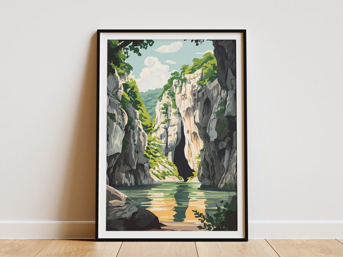 Aggtelek Karst Caves Hungary Limestone Canyon River Landscape Poster