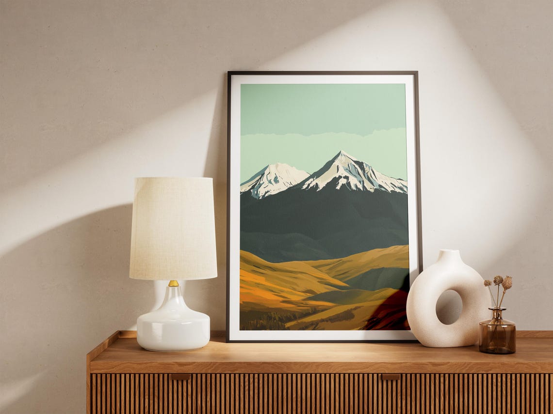 Ilinizas Twin Snowcapped Peaks Ecuador Minimalist Nature Poster - Image 5