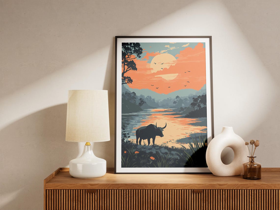 Buffalo River Sunset Poster Wildlife Landscape Wall Decor Gift Decor - Image 4