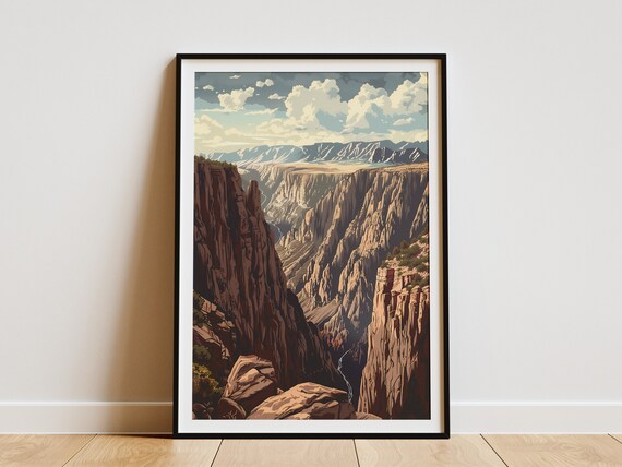 Black Canyon of the Gunnison National Park Deep Gorge Vintage Poster