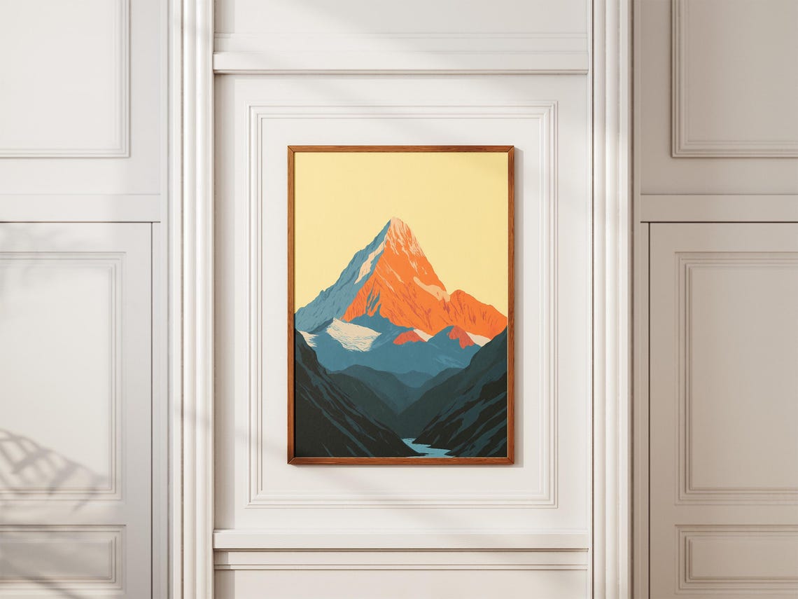Peruvian Andes Sunrise Peak Glowing Orange Summit Mountain Poster - Image 2