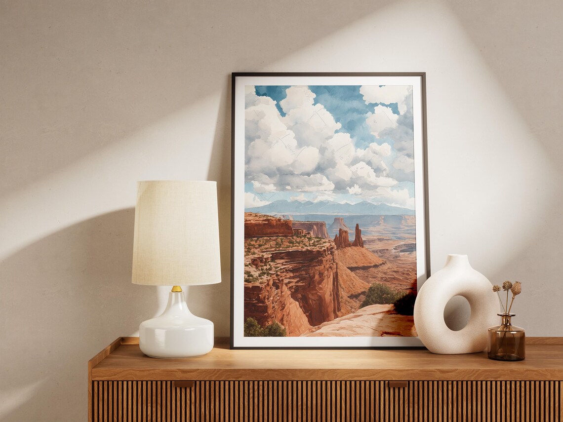 Canyonlands National Park Utah Watercolor Desert Canyon Art Poster - Image 4