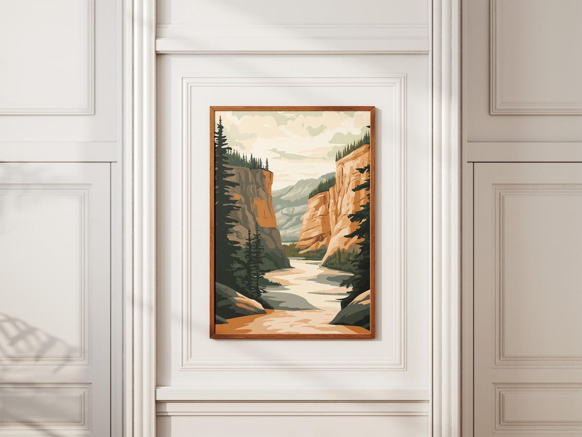 Wood Buffalo National Park River Canyon Sandstone Cliffs Poster - Image 2