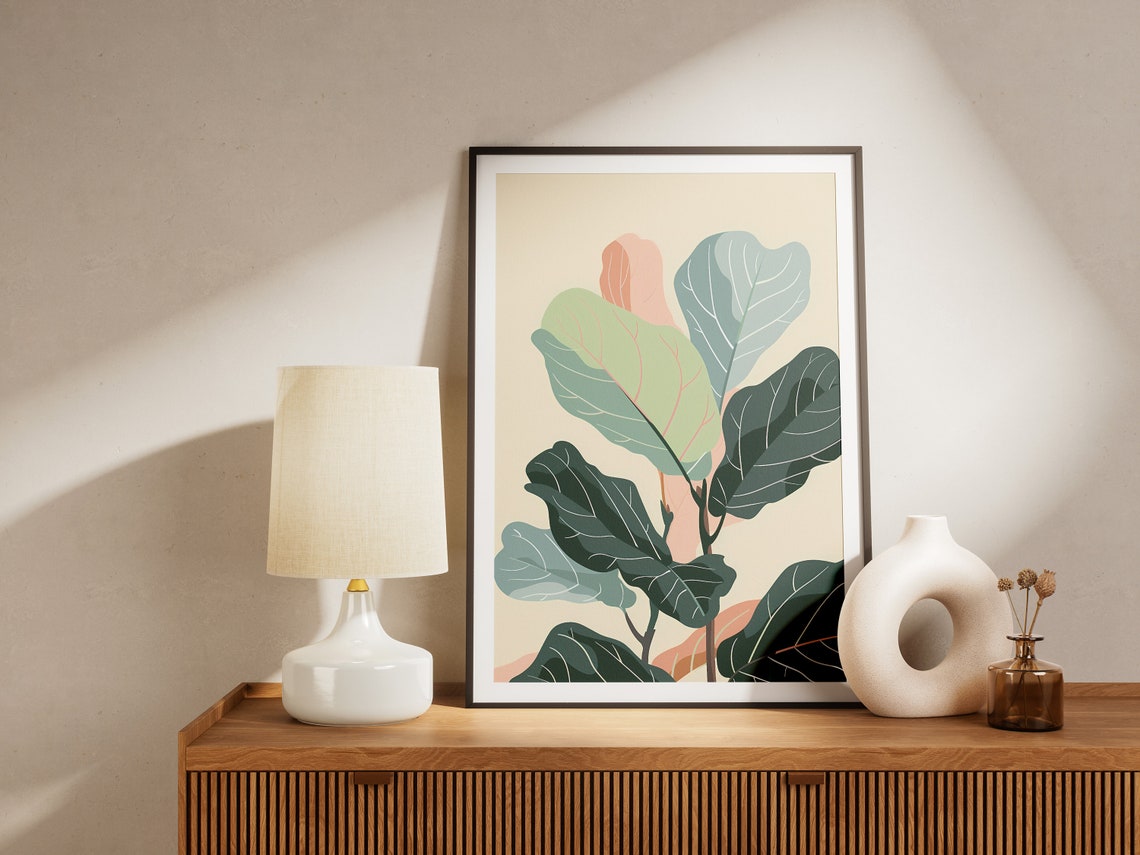 Colorful Abstract Leaves Modern Botanical Foliage Art Poster - Image 2