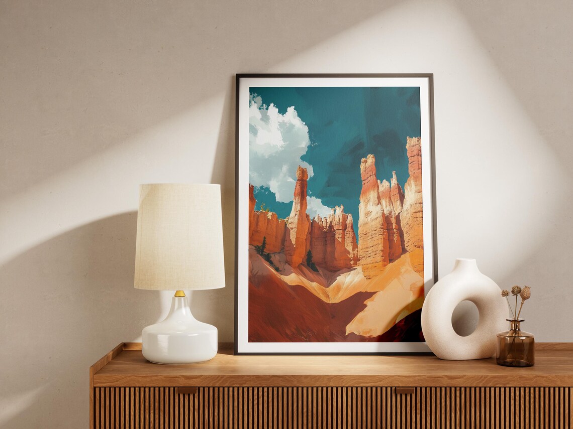 Bryce Canyon National Park Utah Orange Hoodoos Desert Travel Art Poster - Image 4