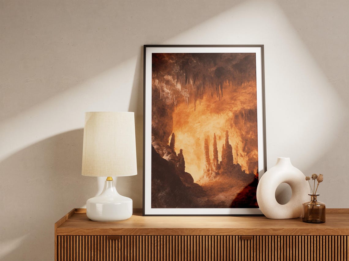 Carlsbad Caverns National Park Amber Underground Cave Art Poster - Image 4