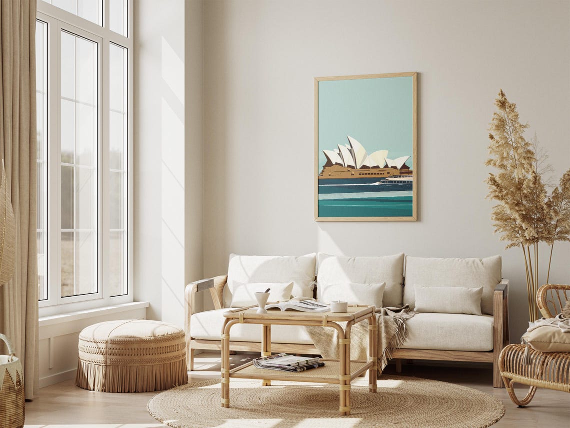 Sydney Opera House Minimalist Travel Poster with Harbor View - Image 4