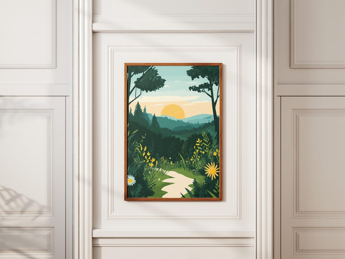 Srebarna Nature Reserve Sunrise Wildflower Forest Path Poster - Image 2