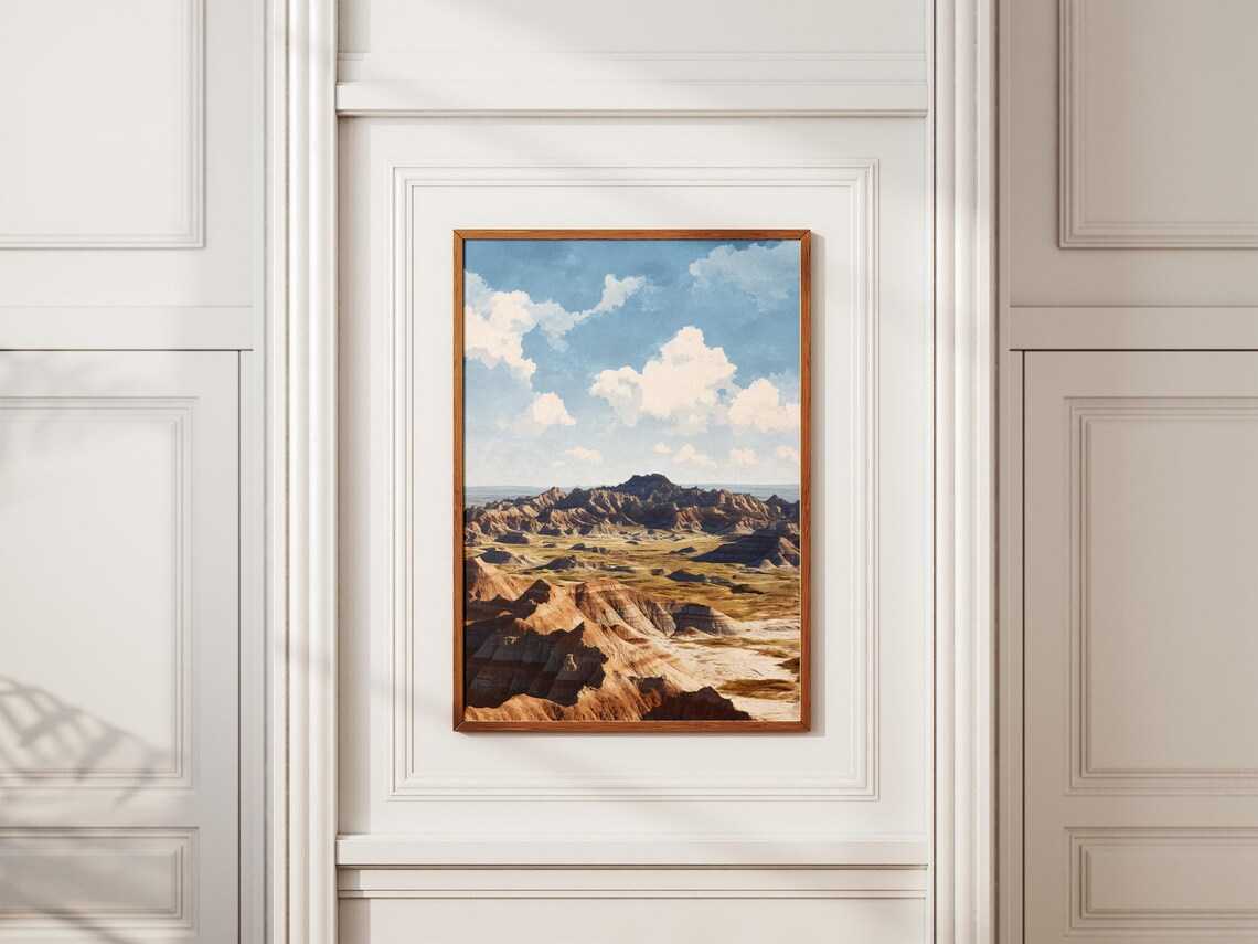 Badlands National Park Poster South Dakota Travel Print Vintage Style Wall Art Landscape Photography Home Decor Usa - Image 2