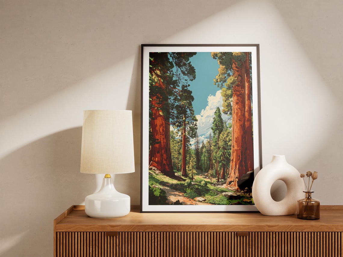 Sequoia National Park Giant Redwoods Forest Trail Sunlight Poster - Image 4