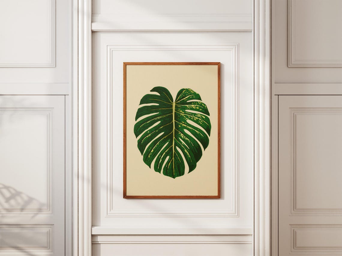 Monstera Leaf Botanical Illustration Minimal Tropical Plant Poster - Image 2