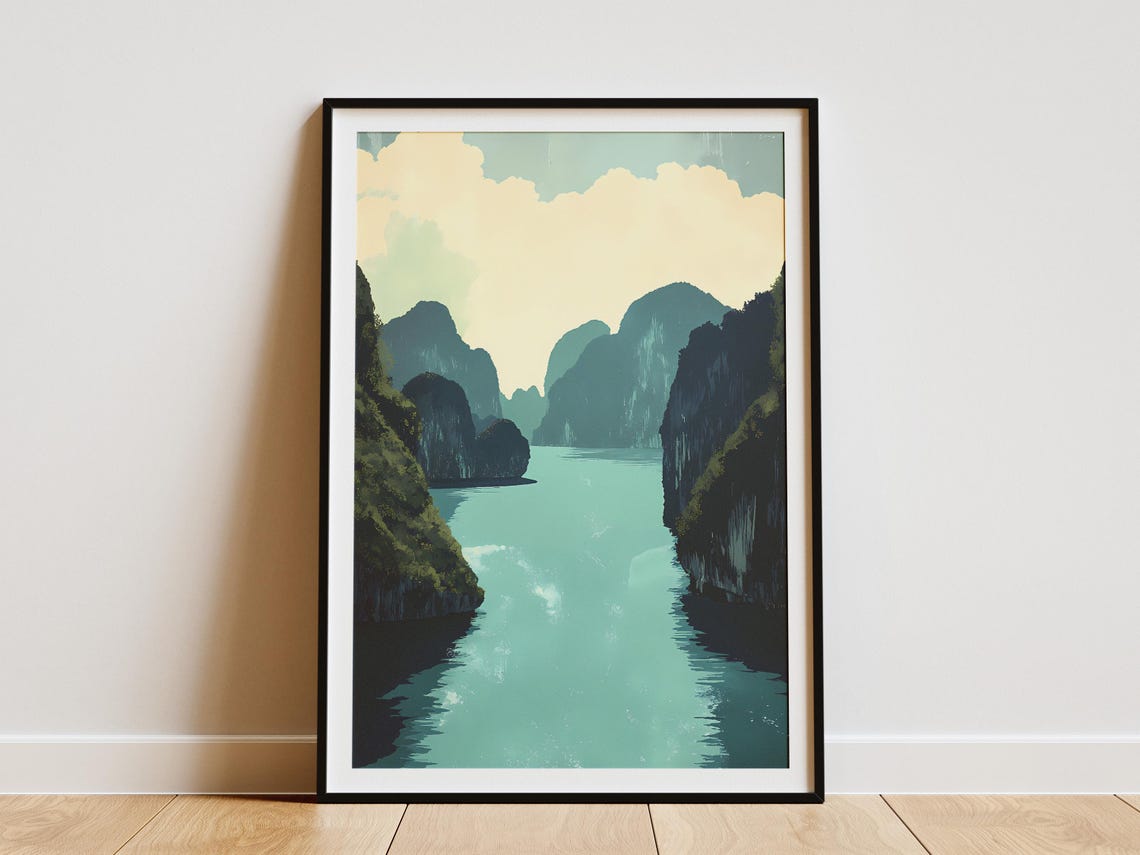Thailand Phang Nga Bay Daytime Misty Karst Islands Calm Sea Poster