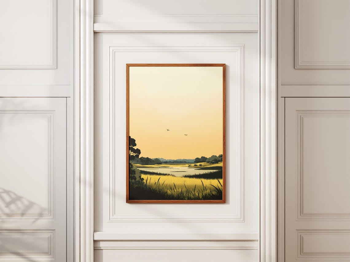 Brazil Pantanal Golden Wetland Sunset Minimalist Nature Poster - Image 2