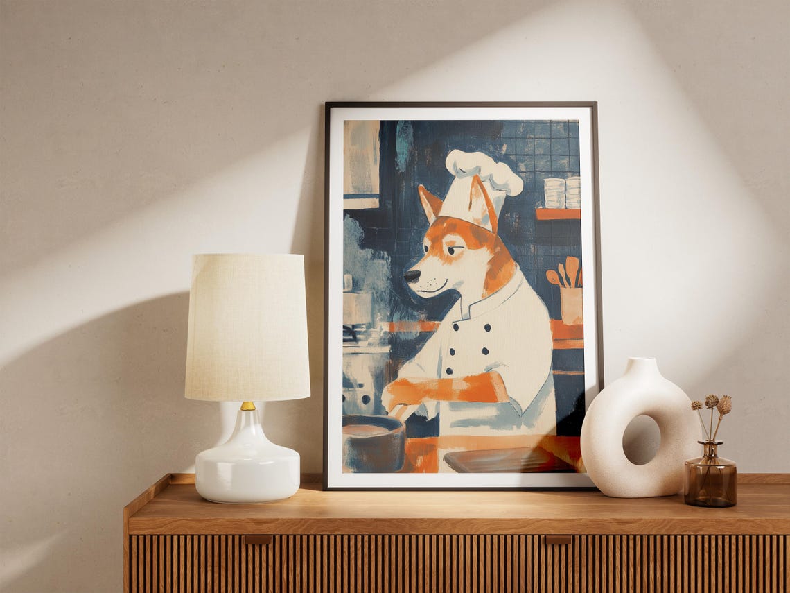 Husky Chef Poster Dog Art Print Kitchen Wall Funny Cooking Whimsical Decor Lover Gift - Image 4