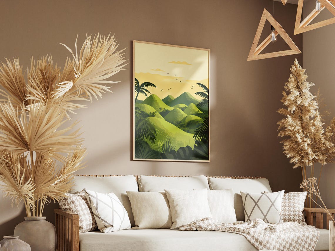 Chocolate Hills Bohol Green Mounds Tropical Landscape Poster - Image 3