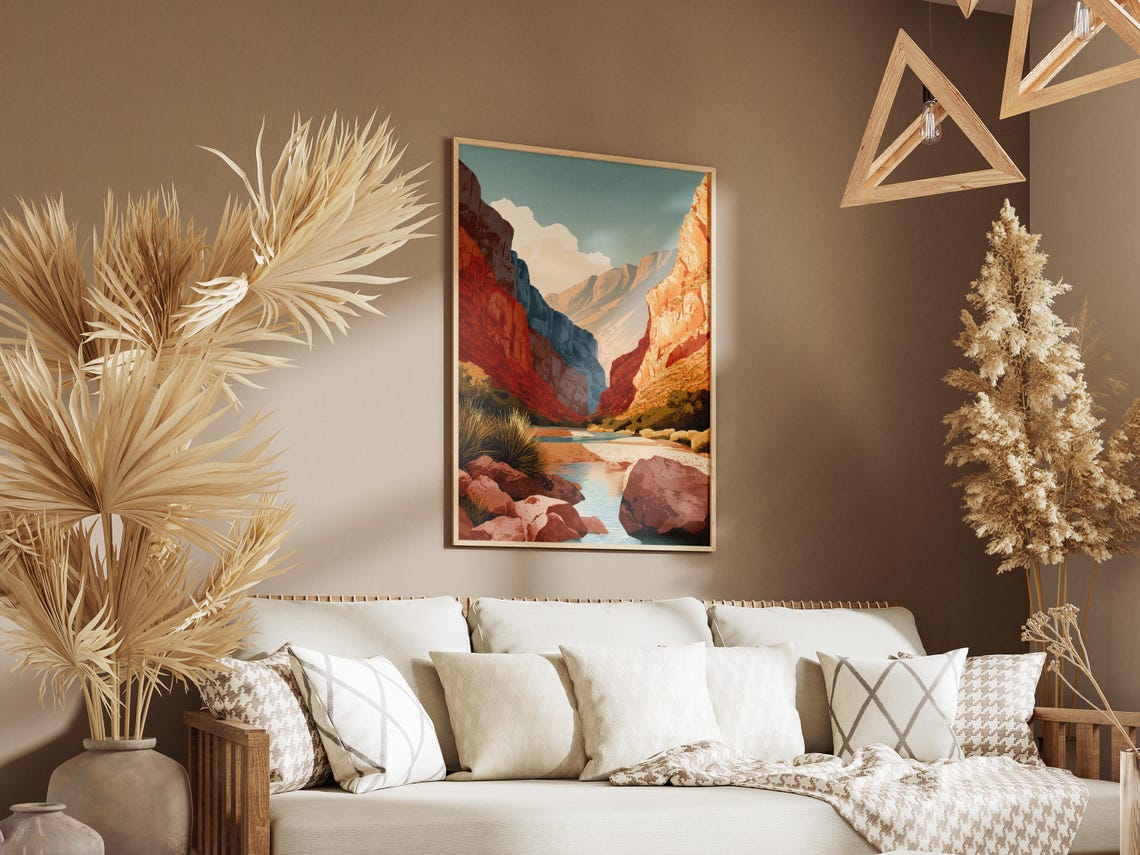Big Bend National Park Rio Grande River Canyon Texas Art Poster - Image 3