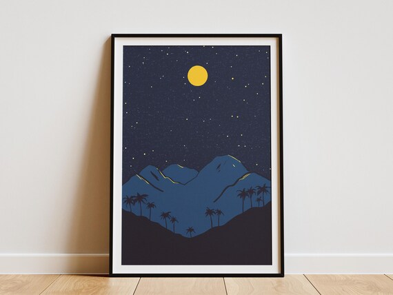 Hawaii Volcanoes National Park Starry Night Over Volcanic Peaks Poster