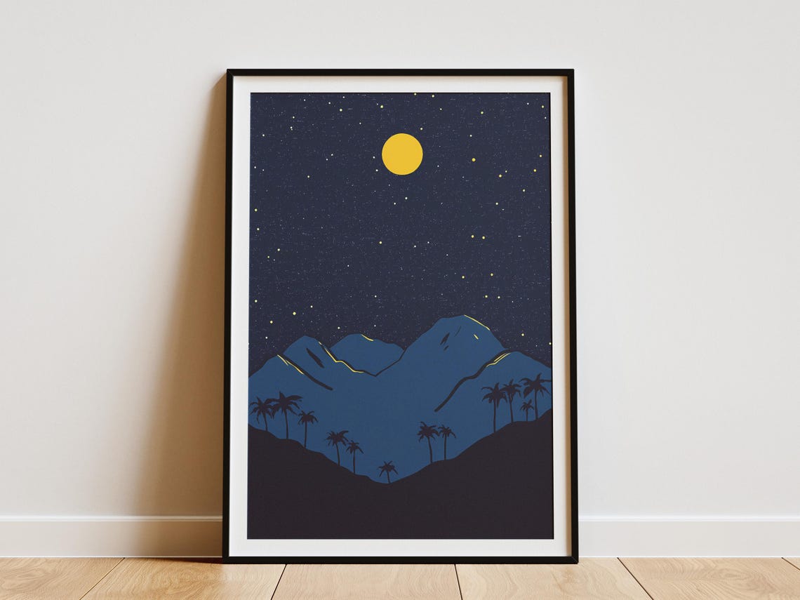 Hawaii Volcanoes National Park Starry Night Over Volcanic Peaks Poster