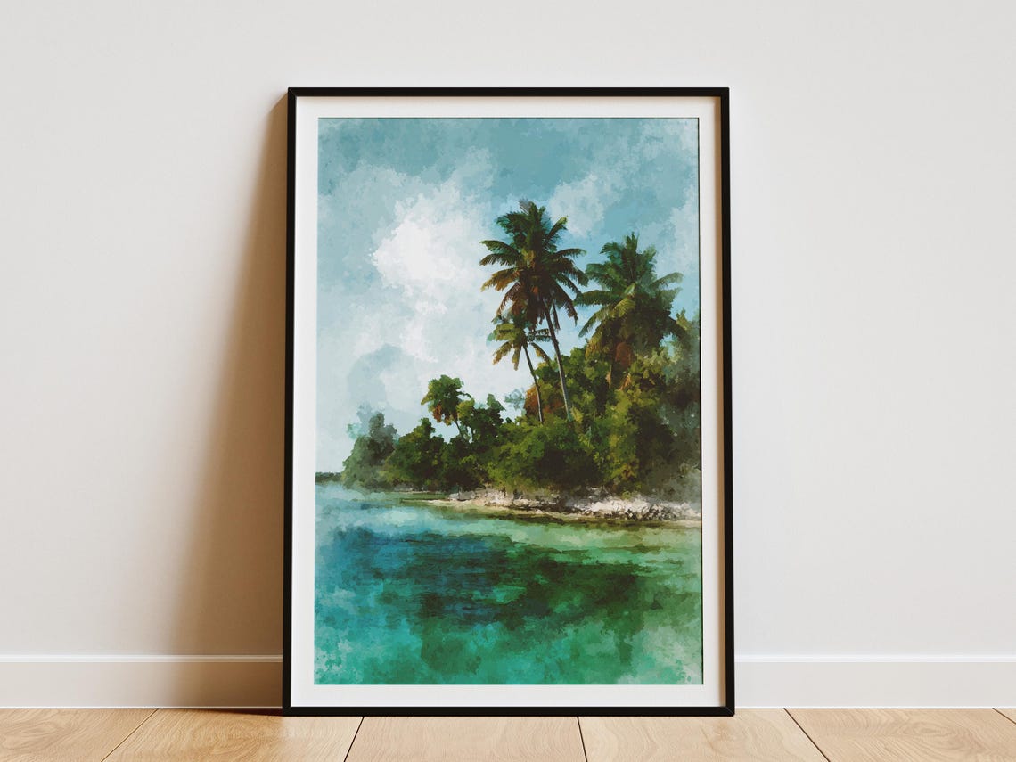 Biscayne National Park Tropical Island Palm Trees Turquoise Poster