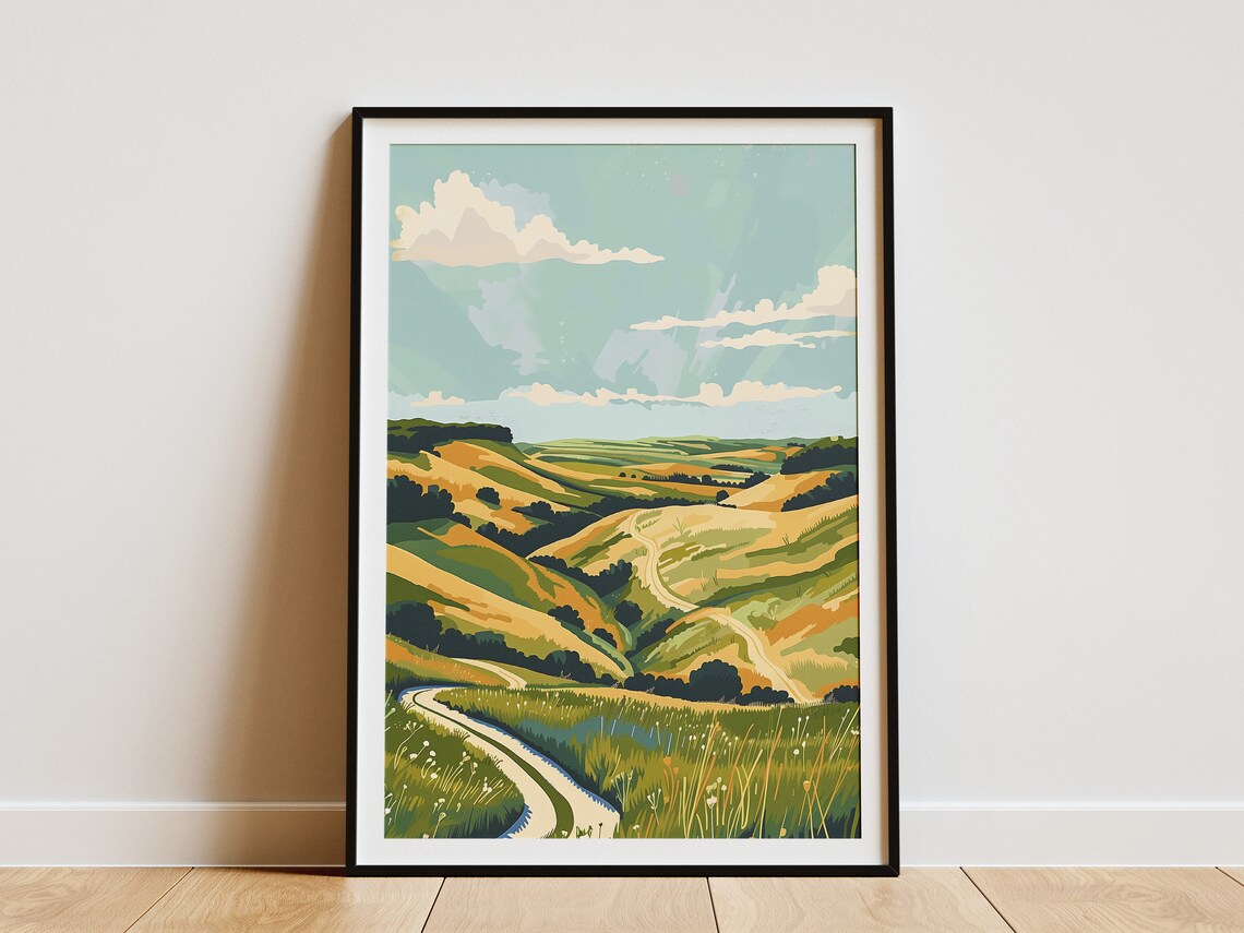 Kansas Flint Hills Landscape Travel Poster