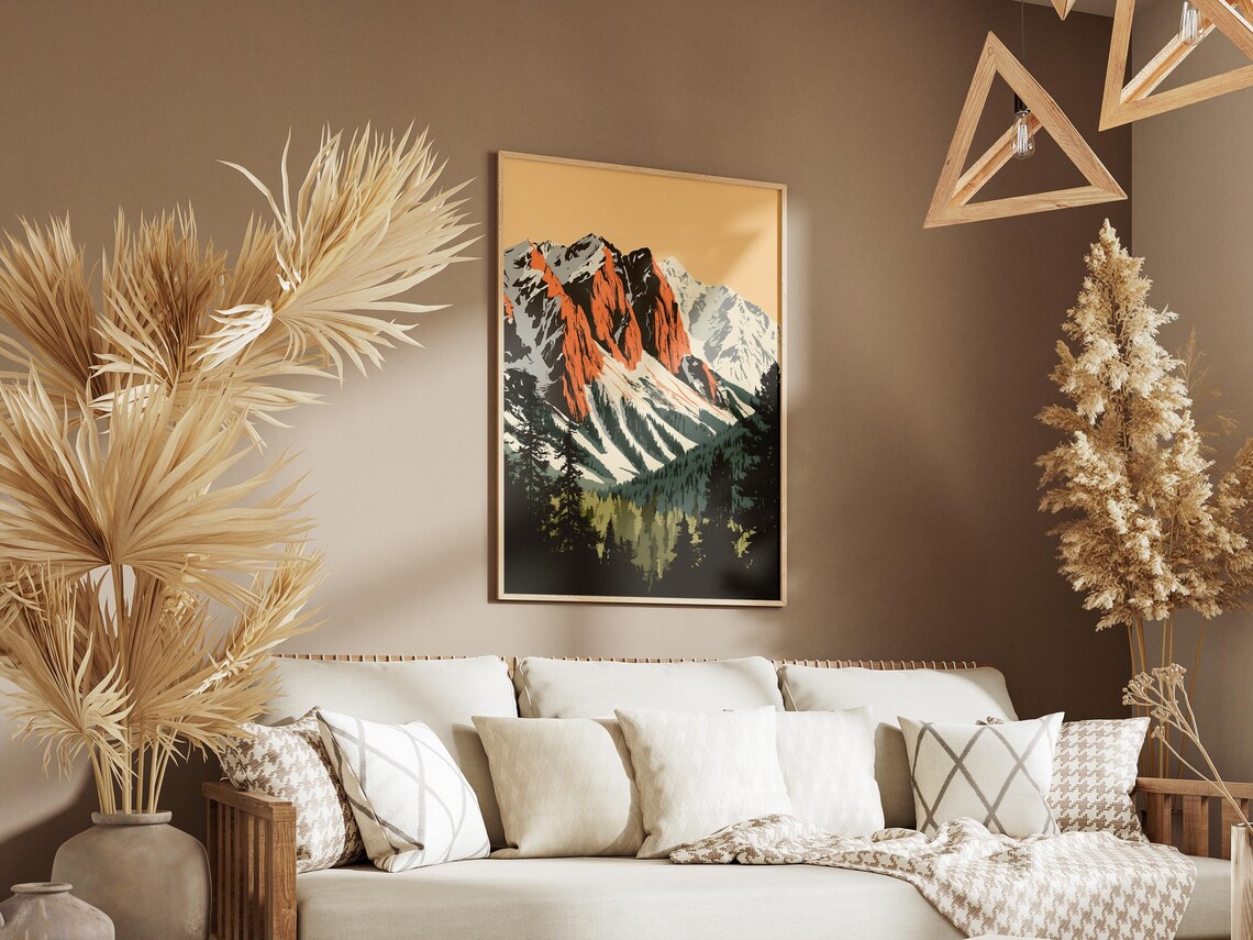 Pirin National Park Snow Streaked Peaks Orange Rock Faces Poster - Image 3