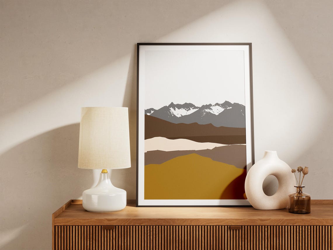 Mountain Range Print Abstract Landscape Wall Art Modern Home Decor Neutral Color Palette Poster Scandinavian Style Artwork - Image 5