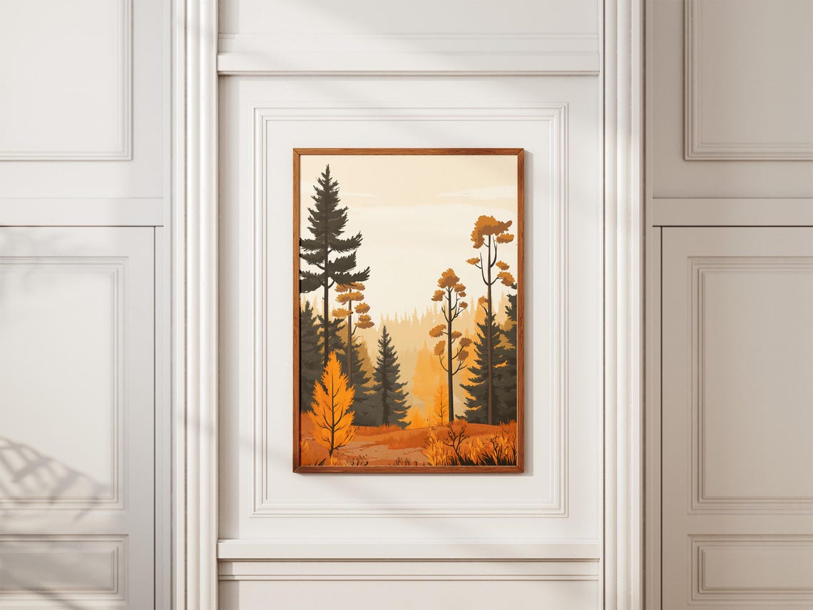 Komi Forest Autumn Golden Pine Trees Warm Fall Foliage Poster - Image 2