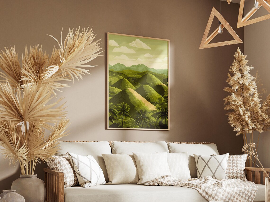 Chocolate Hills Bohol Green Mounds Tropical Valley Landscape Poster - Image 3