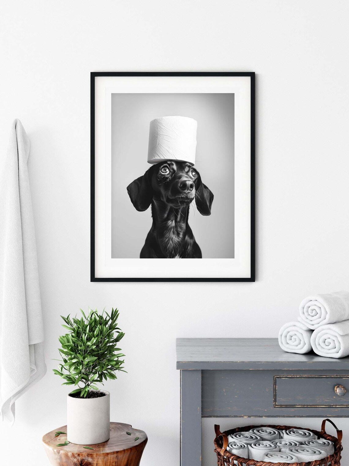 Dachshund Bathroom Humor Art Print, Weenie Dog - Image 3