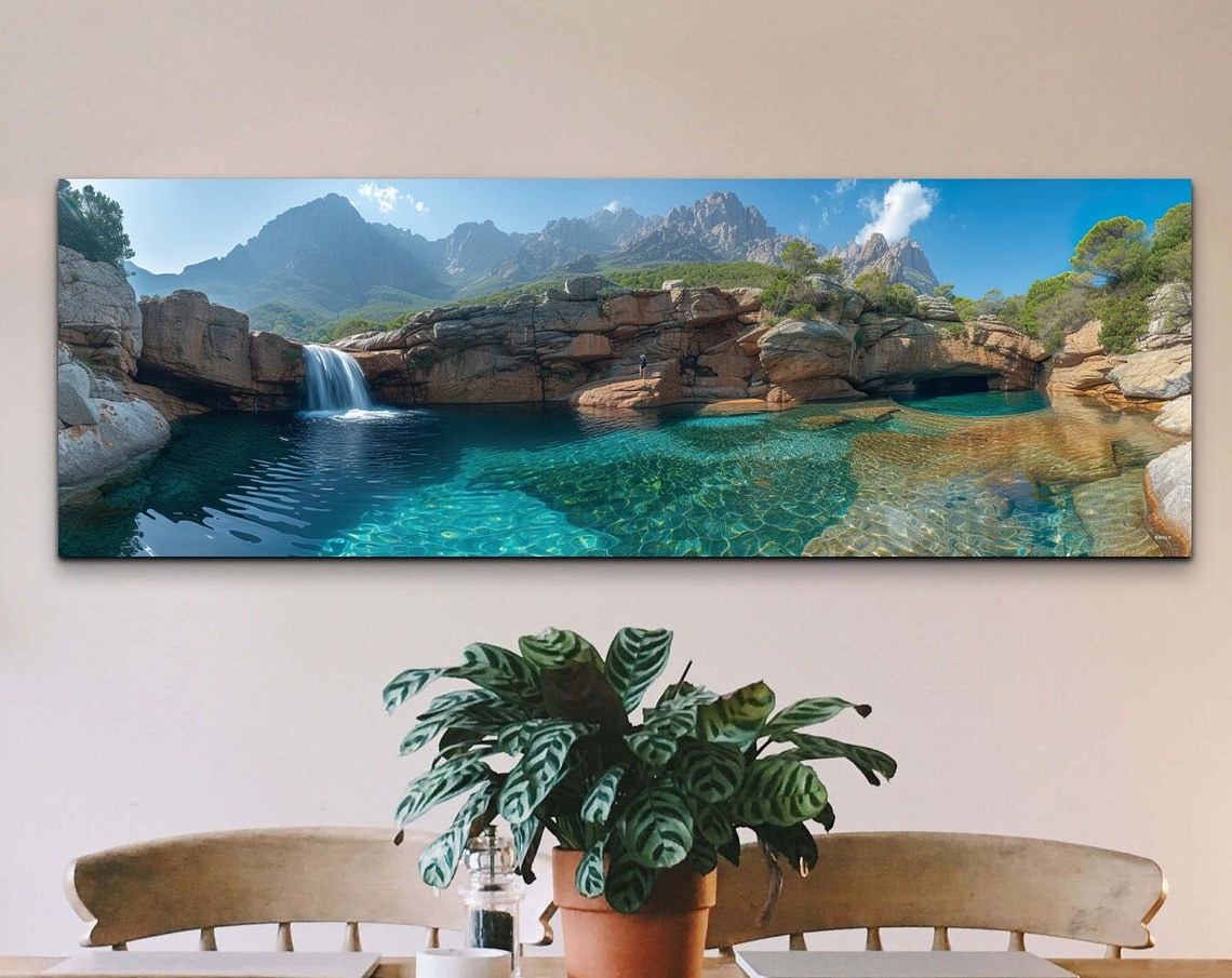 Corsica Print Corsica Island In France Art Corsica Painting Corsica Wall Art Beach House Art Panoramic Ready To Hang