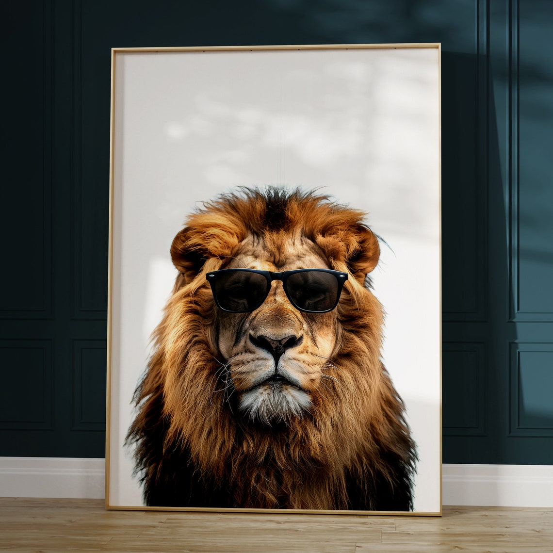 Lion In Sunglasses Print Lion Print Lion Poster Funny Lion Print Lion Art Kids Bedroom Art Funny Animal Print - Image 2