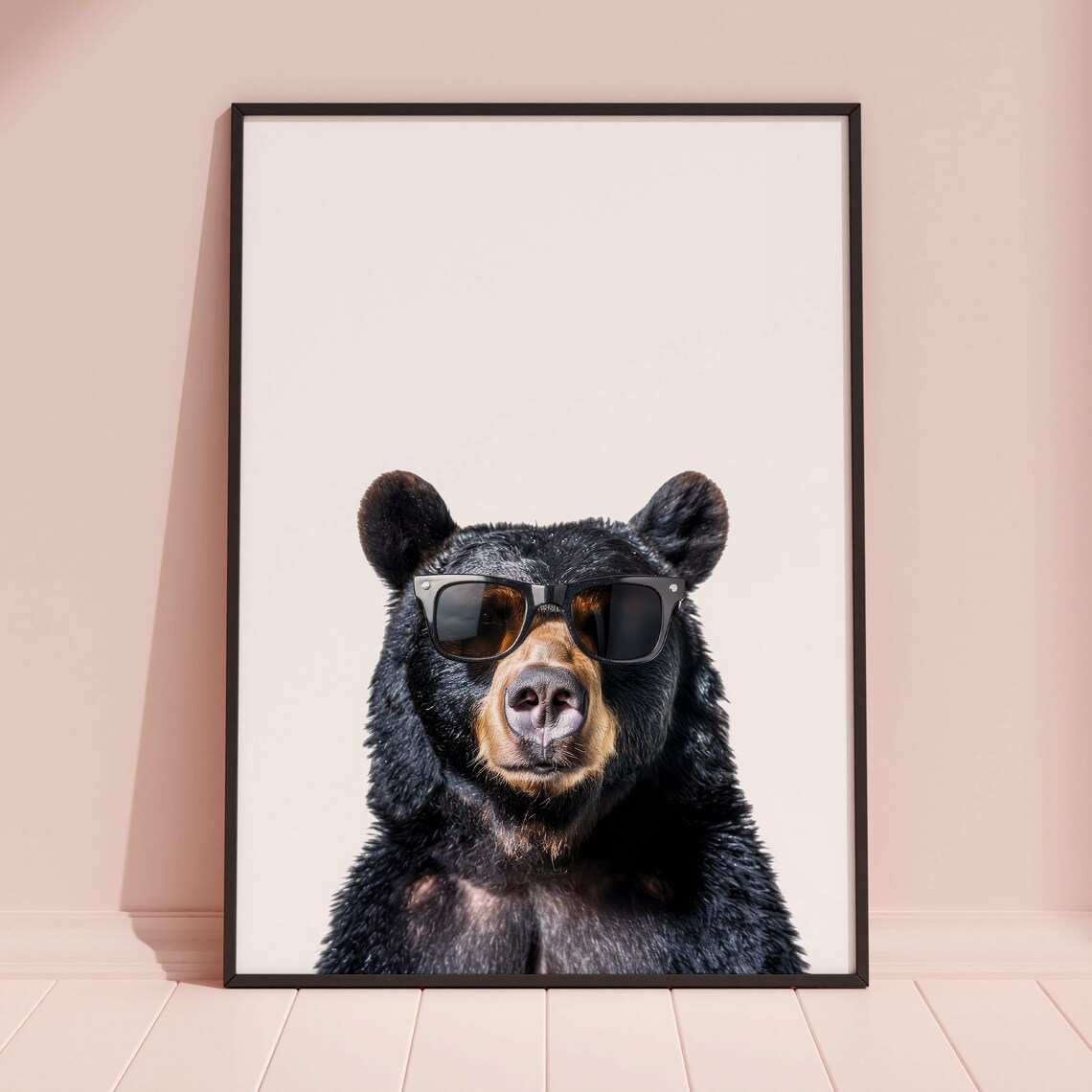 Black Bear in Sunglasses Cool Wild Forest Animal Portrait Poster - Image 3