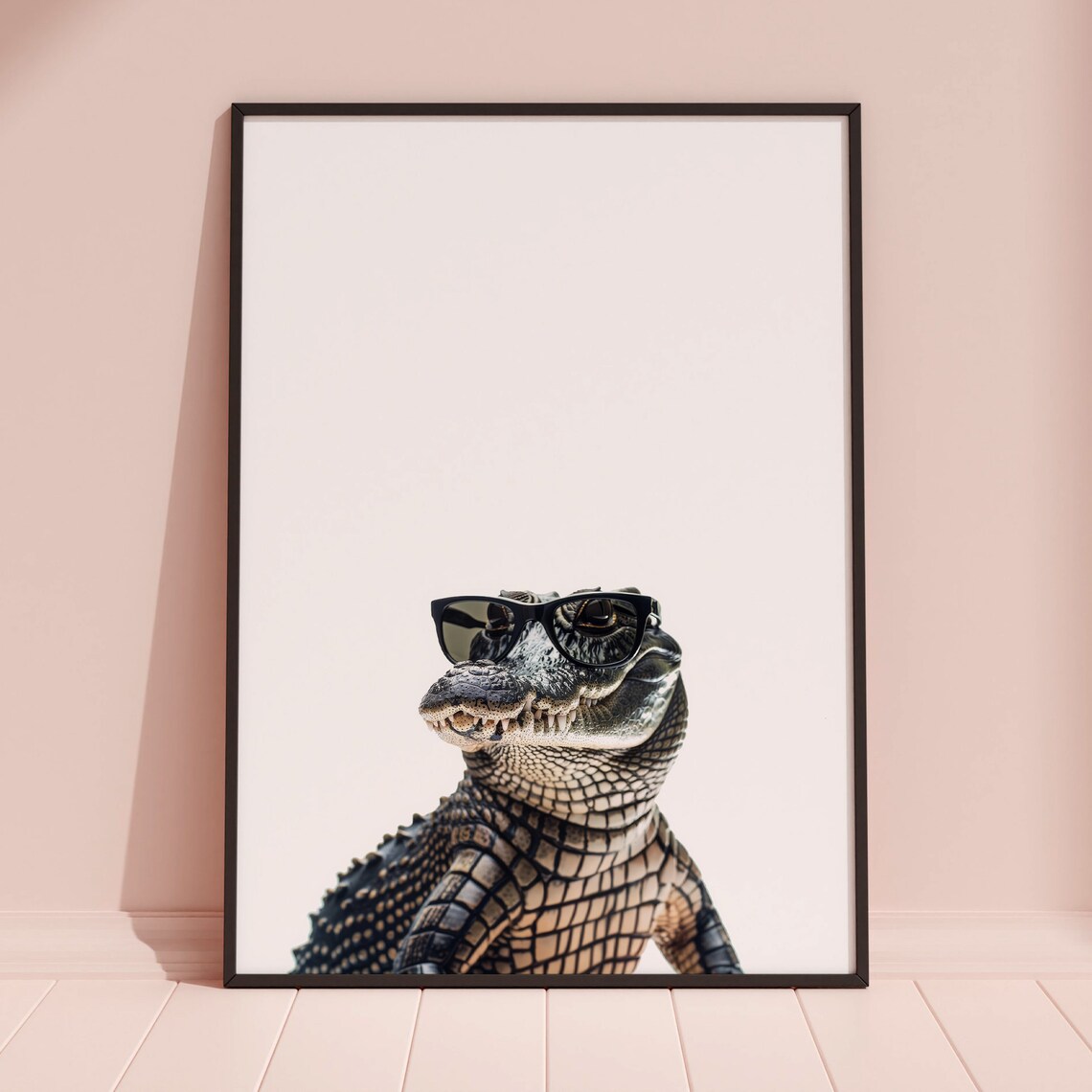 Crocodile in Sunglasses Funny Animal Art Print - Image 3