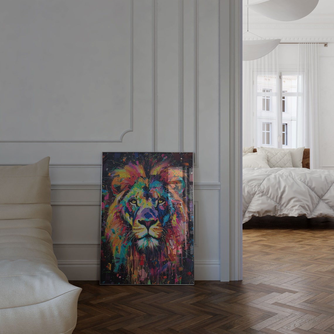 Lion Pop Art Print Lion Print Lion Poster Lion Art Lion Painting Colorful Art Pop Art Modern Wall Art Contemporary Art Stylish Art - Image 2