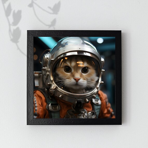 Cat Astronaut, Animal Lover Gift Poster