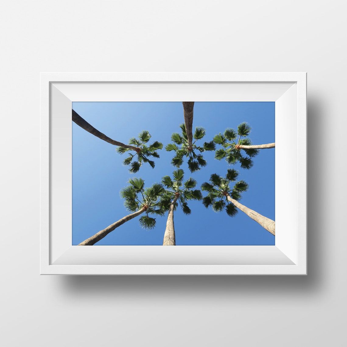 Tropical Palm Trees Blue Sky Photography Coastal Beach Wall Print - Image 2