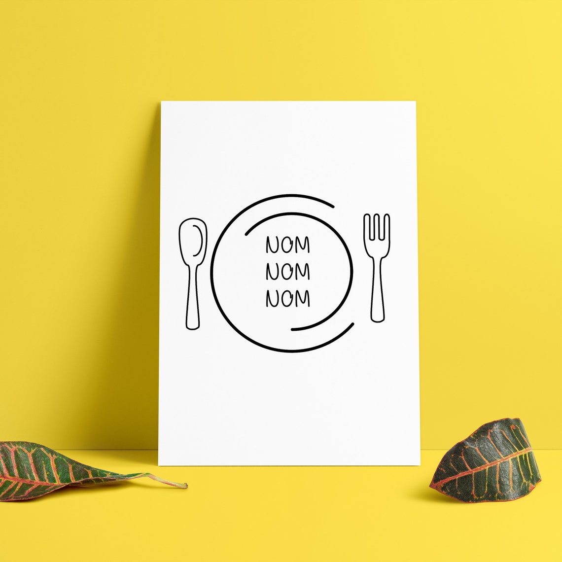 Nom Nom Nom Plate Funny Kitchen Dining Room Kitchen Gift Poster - Image 2