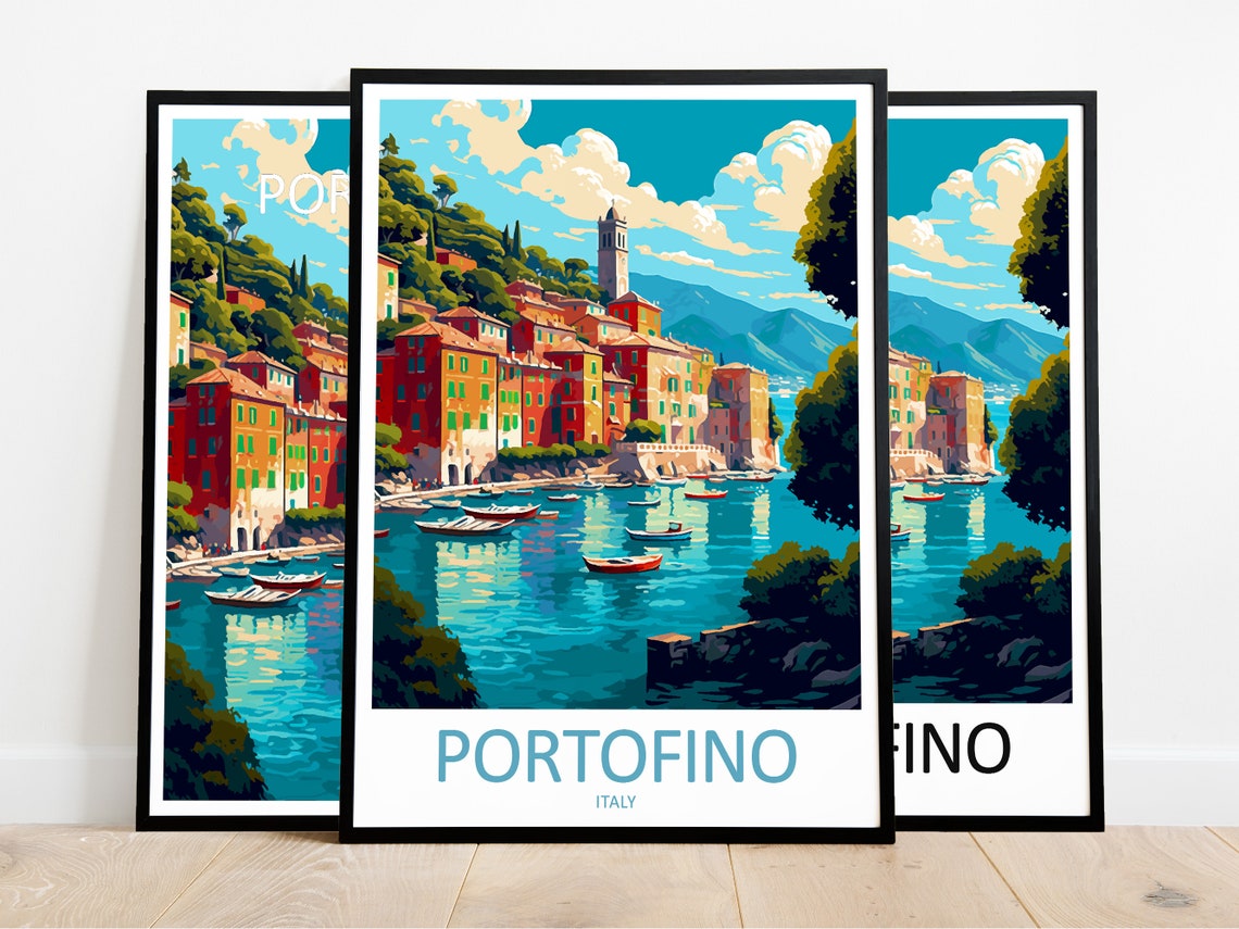 Portofino Travel Print Wall Decor Wall Art Portofino Wall Hanging Home Dcor Portofino Gift Art Lovers Italy Art Home Decoration - Image 3