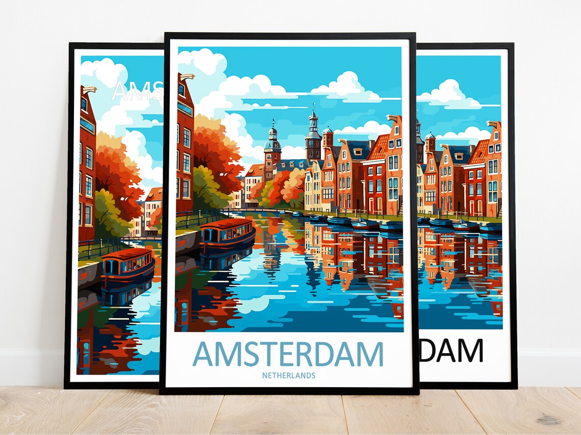 Amsterdam Travel Print, Netherlands Wall Decor - Image 3