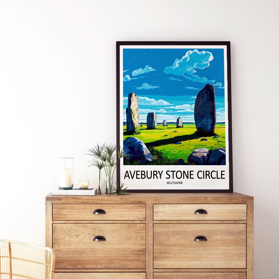 Avebury Stone Circle Travel Poster, Wiltshire Gift - Image 3