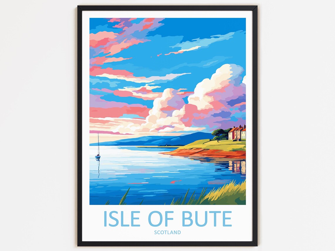 Isle Of Bute Travel Poster, Scotland Wall Decor