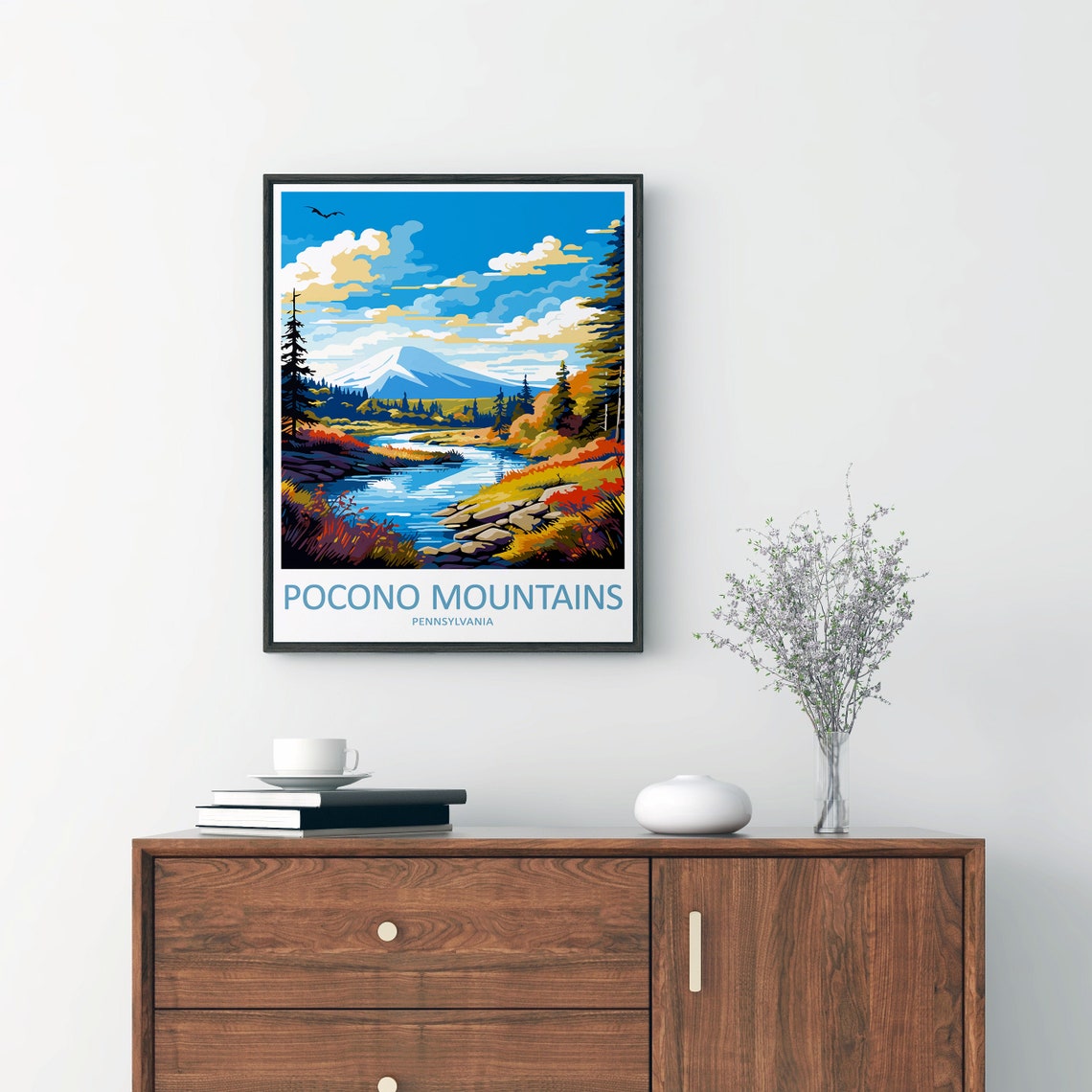 Pocono Mountains Travel Print Wall Decor Pocono Mountains Wall Hanging Art Home Dcor Pennsylvania Gift Art Lovers - Image 2