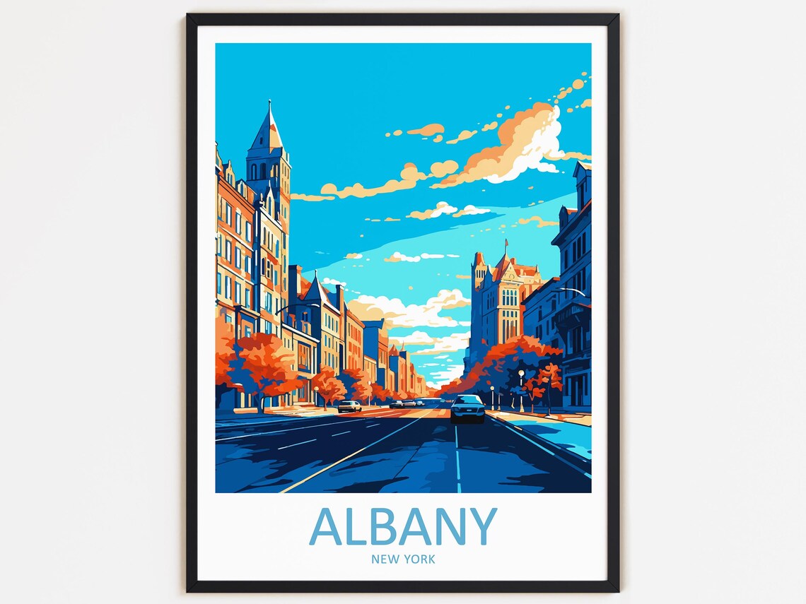 Albany Travel Print, New York Wall Decor