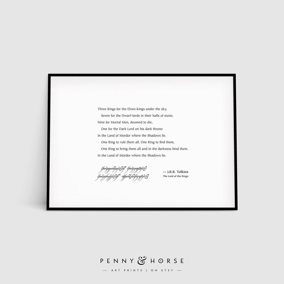 One Ring To Rule Them All Poster J R R Tolkien Lord Of The Rings Quote